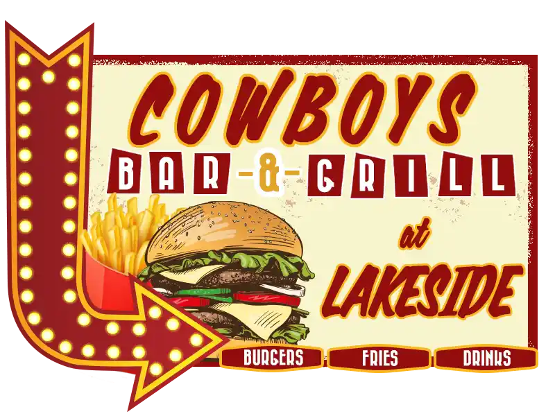 cowboys lakeside bar grill sign